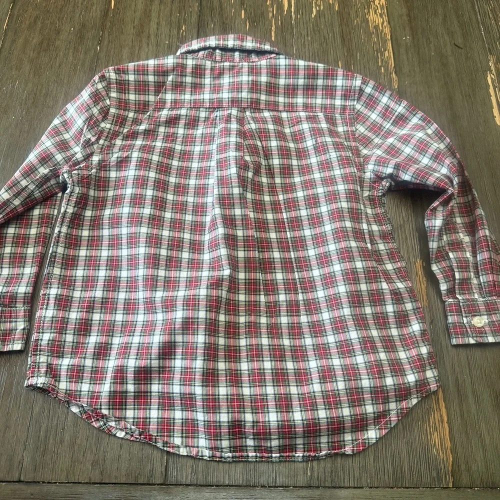 Ralph Lauren boys toddler 24m long sleeve button down red black stripe
